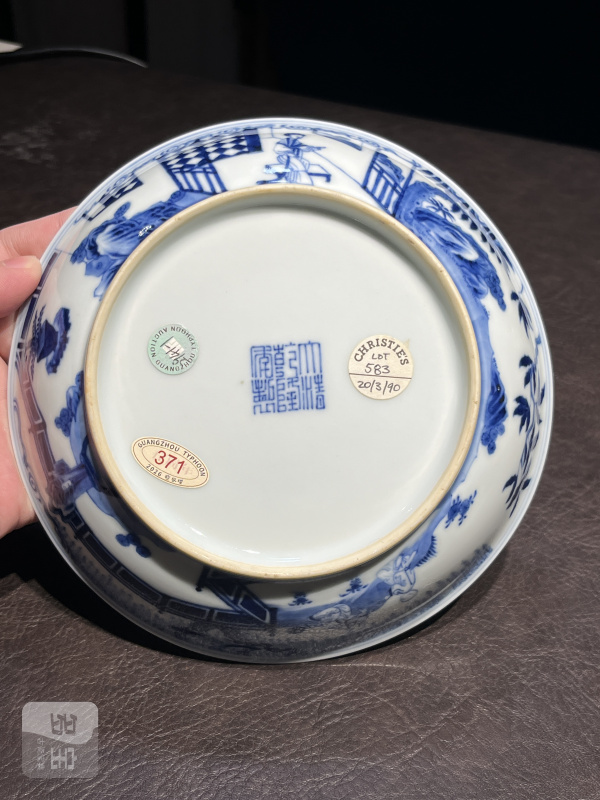 清乾隆 青花岁寒三友图盘 - 图10